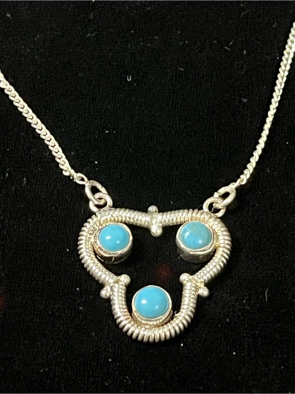 Vintage Sterling Silver Kingman Turquoise Necklace 1786